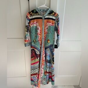 Huang Jinwu Beautiful Multicolor/Pattern Long Sleeve Shirt Dress​​​​